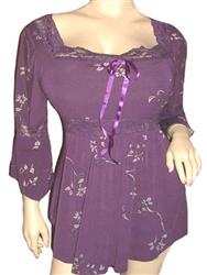 Purple Victorian Lace Peasant Blouse