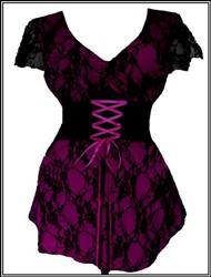 Sweetheart in Lace Purple -n- Black Corset Top