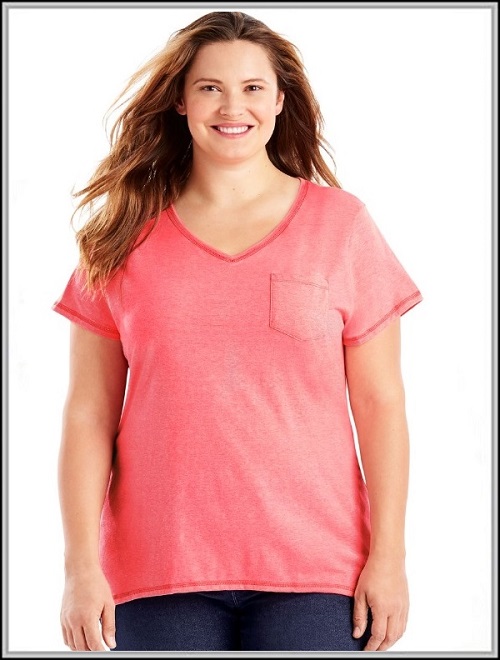 Neon Pinkpop Heather JMS X-Temp V-Neck Pocket Tee-Shirt 
