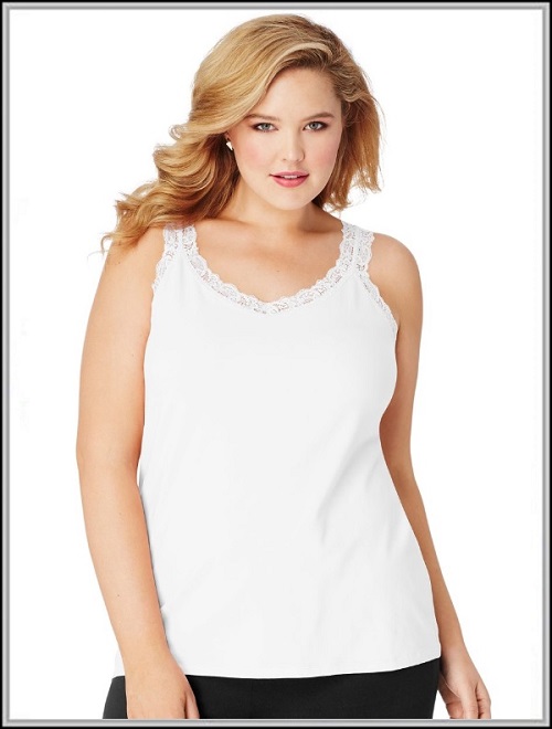 lace trim cami tank top