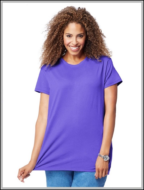Petal Purple Cotton Jersey Short-Sleeve Scoop-Neck Tee