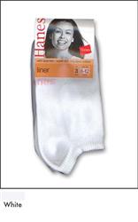 Socks - Hanes No Show White in Larger Sizes 8-12 (3-Pair) 