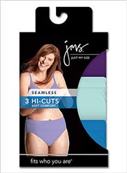 Panties - JMS Assorted Seamless Comfort Hi-Cut in Sizes 1X-4X (3-Pairs) 