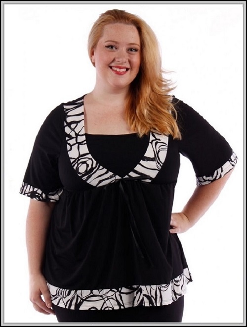 Black and White Chic Princess Babydoll Top