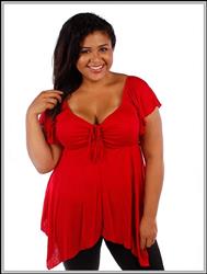 Enchanted in Cherry Red Romantic Boho Babydoll Top